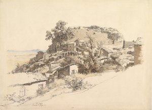 Rocca di Papa yakınlarındaki Roma Manzarası, 1866. by Ernst Furchtegott Mohn