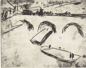 Veliaht Prens Seti üzerindeki Köprü Brucke am Kronprinzen Ufer, 1909. by Ernst Ludwig Kirchner