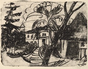 Manor House ile Danimarka Çiftliği, 1912. by Ernst Ludwig Kirchner