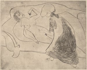 Bir Başka Karnını Ovalayan Kız, 1910. by Ernst Ludwig Kirchner