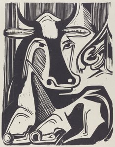 Yerde Yatan Büyük İnek Grosse Liegende Kuh, 1929. by Ernst Ludwig Kirchner