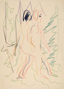 Bir Ormanda İki Çıplak, 1925. by Ernst Ludwig Kirchner