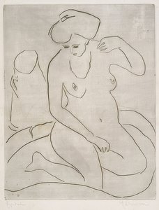 Küvette kolye ile çıplak. 1909 by Ernst Ludwig Kirchner