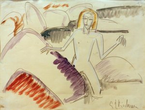 Taşların üzerinde yıkananlar by Ernst Ludwig Kirchner