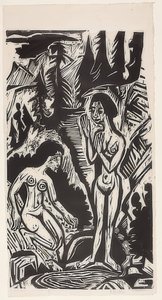 Kayalarda yıkananlar. 1921 by Ernst Ludwig Kirchner