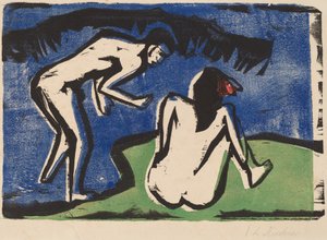 banyo yapma çift by Ernst Ludwig Kirchner
