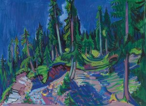 Dağ ormanı çalışması. 1936 by Ernst Ludwig Kirchner