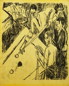 Bilardo Oyuncusu; Bilardospieler, 1915 by Ernst Ludwig Kirchner