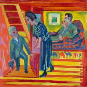 Ziyaret - çift ve yeni gelen. 1922 by Ernst Ludwig Kirchner
