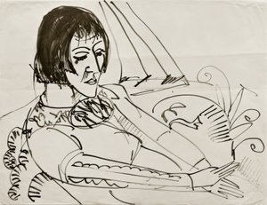 E.L. Kirchner, oturan kadın (Erna) by Ernst Ludwig Kirchner