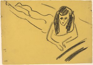 Franzi uzanmış by Ernst Ludwig Kirchner