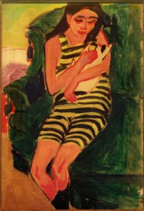 kedi ile Franzi by Ernst Ludwig Kirchner