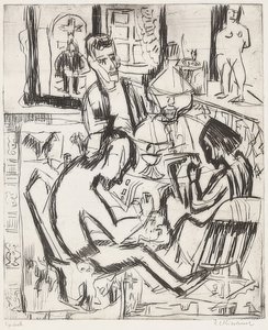 İnsanlarla iç. 1923 by Ernst Ludwig Kirchner