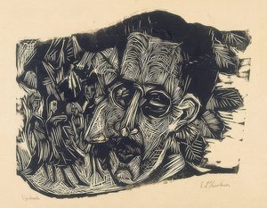 Baş Dr. Ludwig Binswanger ve küçük kızlar. 1917/18 by Ernst Ludwig Kirchner