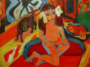 Kedili kız, Fränzi by Ernst Ludwig Kirchner