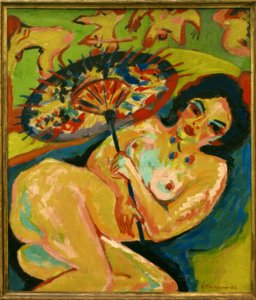Japon şemsiyesi altında kızlar by Ernst Ludwig Kirchner