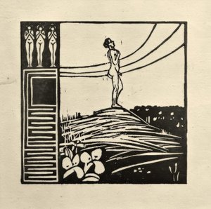Bir dağda erkek figürü (Die Sehnsucht) by Ernst Ludwig Kirchner