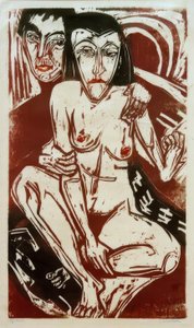 Melankoli (Erna ile otoportre) by Ernst Ludwig Kirchner