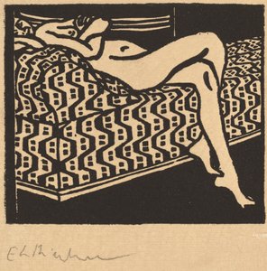 Kanepede Yatan Çıplak Kız by Ernst Ludwig Kirchner