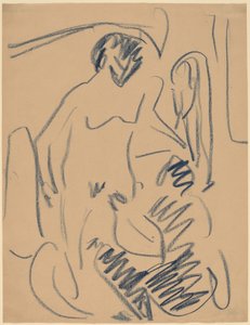 sahilde çıplak by Ernst Ludwig Kirchner