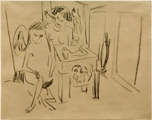 İsimsiz (Stüdyoda Dodo ve Fränzi) by Ernst Ludwig Kirchner