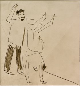 İsimsiz (kızın amuda durduğu adam) by Ernst Ludwig Kirchner