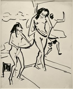 İsimsiz (Marcella ve Senta yay ile) by Ernst Ludwig Kirchner