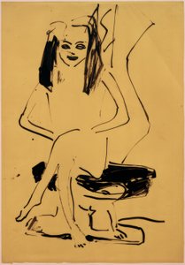 İsimsiz (oturmuş Marcella) by Ernst Ludwig Kirchner