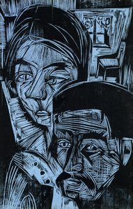 Kulübedeki Köylü Çift, 1919 by Ernst Ludwig Kirchner