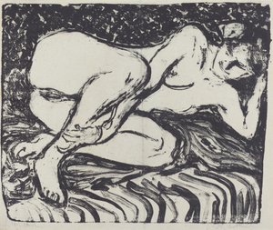 uzanmış çıplak by Ernst Ludwig Kirchner