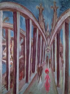 Köln yakınlarındaki Ren köprüsü. 1914 by Ernst Ludwig Kirchner