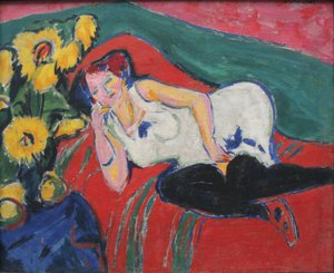 Beyaz gömlekli kadın dinlenme by Ernst Ludwig Kirchner