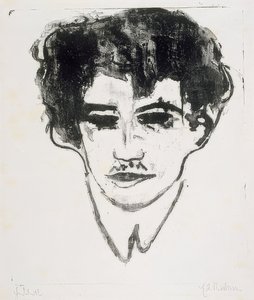 Kendi portresi. 1908 civarında by Ernst Ludwig Kirchner
