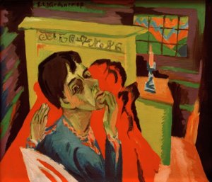 Hasta bir insan olarak otoportre by Ernst Ludwig Kirchner