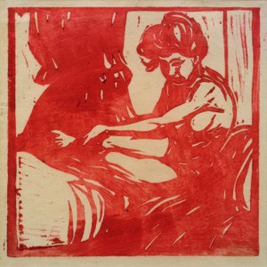 çıplak kız oturuyor by Ernst Ludwig Kirchner