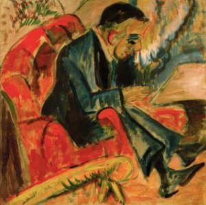 Parkta bankta oturan adam by Ernst Ludwig Kirchner