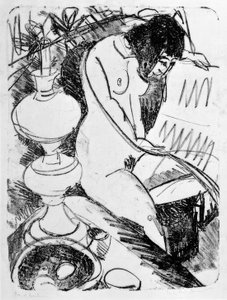oturma okuma eylemi by Ernst Ludwig Kirchner