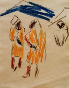 İki Faslı taslağını by Ernst Ludwig Kirchner