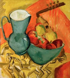 Bir sürahi ile natürmort by Ernst Ludwig Kirchner
