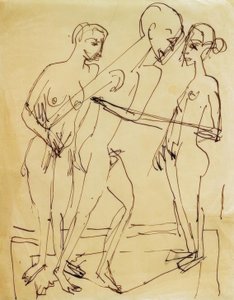 kadınlar arasında dans by Ernst Ludwig Kirchner