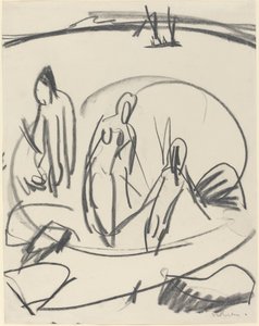 Denizde Üç Yıkananlar by Ernst Ludwig Kirchner