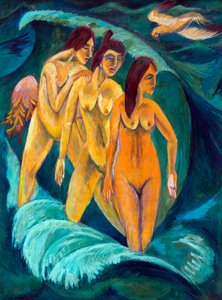 Üç yüzücü by Ernst Ludwig Kirchner