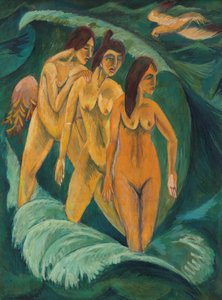 Üç yüzücü, 1913 by Ernst Ludwig Kirchner