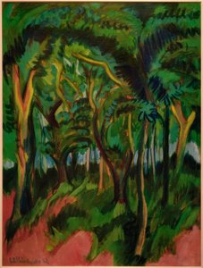 Pembe ön plan ile orman kalp by Ernst Ludwig Kirchner