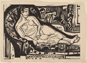 Kanepede yatan kadın by Ernst Ludwig Kirchner