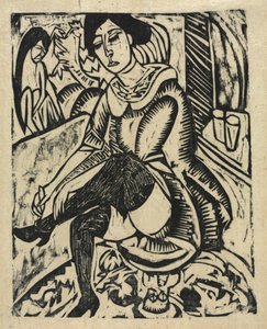 Ayakkabılarını Giyen Kadın by Ernst Ludwig Kirchner