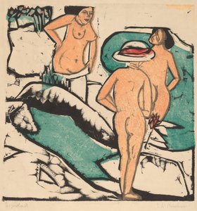 Beyaz Taşlar Arasında Yıkanan Kadınlar by Ernst Ludwig Kirchner