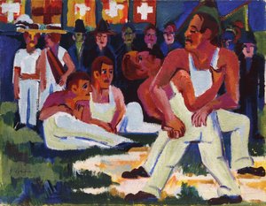 Güreşçi; Zil, 1923 by Ernst Ludwig Kirchner