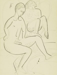 banyoda genç çift by Ernst Ludwig Kirchner