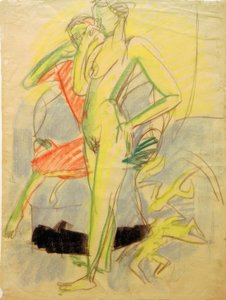 Odada iki figür by Ernst Ludwig Kirchner